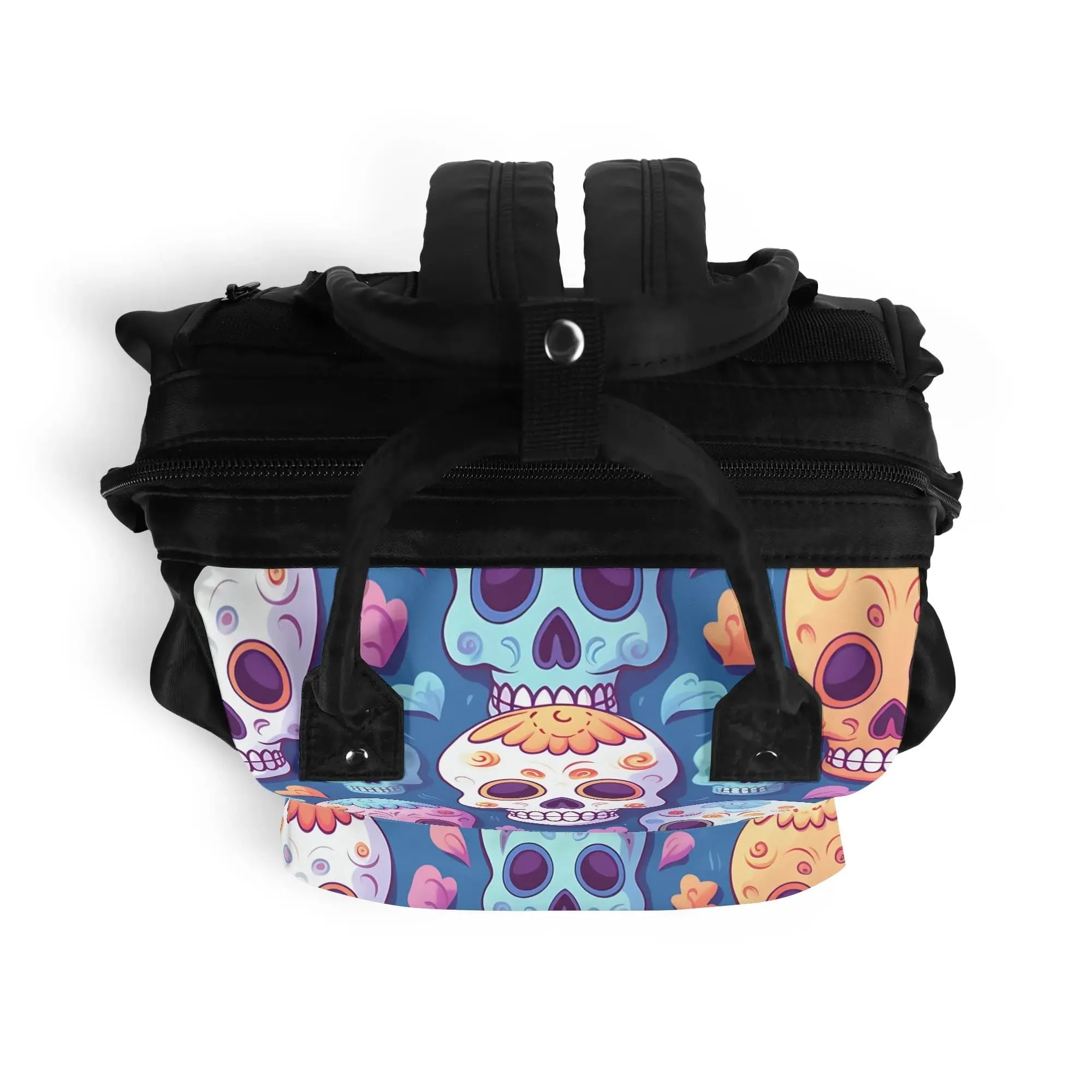 Colorful Skulls Large Capacity Diaper Backpack Bag