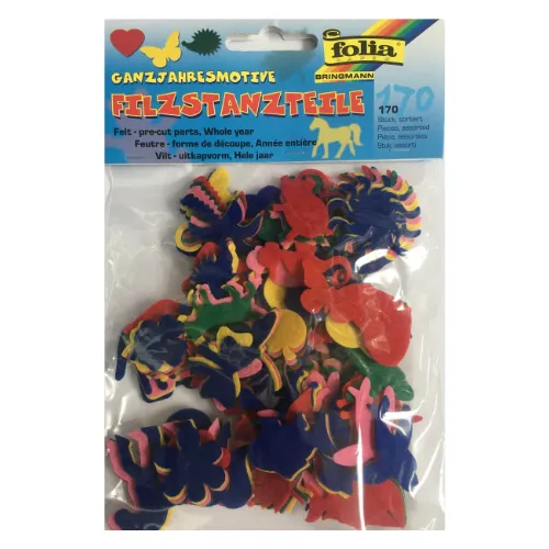 Crafts - Felt Multi-Coloured Shapes (170 pieces)