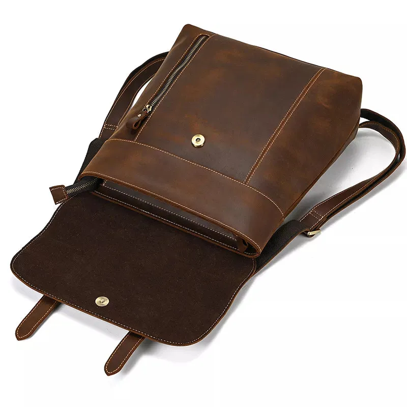 Crazy Horse Leather Backpack