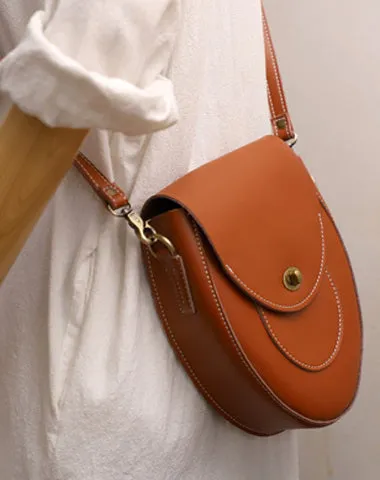 Cute LEATHER Saddle Side Bag WOMEN SHOULDER BAG Crossbody Saddle Purse FOR WOMEN