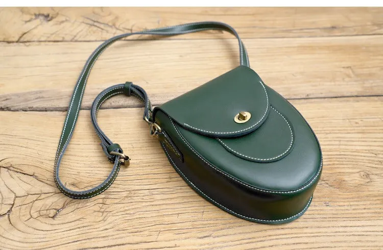 Cute LEATHER Saddle Side Bag WOMEN SHOULDER BAG Crossbody Saddle Purse FOR WOMEN