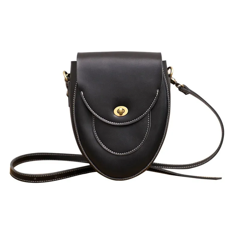 Cute LEATHER Saddle Side Bag WOMEN SHOULDER BAG Crossbody Saddle Purse FOR WOMEN