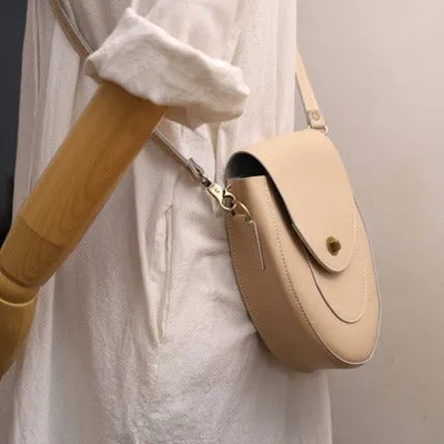 Cute LEATHER Saddle Side Bag WOMEN SHOULDER BAG Crossbody Saddle Purse FOR WOMEN