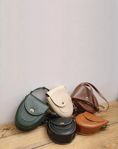 Cute LEATHER Saddle Side Bag WOMEN SHOULDER BAG Crossbody Saddle Purse FOR WOMEN