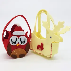 Cute Little Felt Treat Bags - Owl or Reindeer