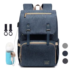 Diaper Bag Backpack For Mom With USB Port With Stroller Hooks