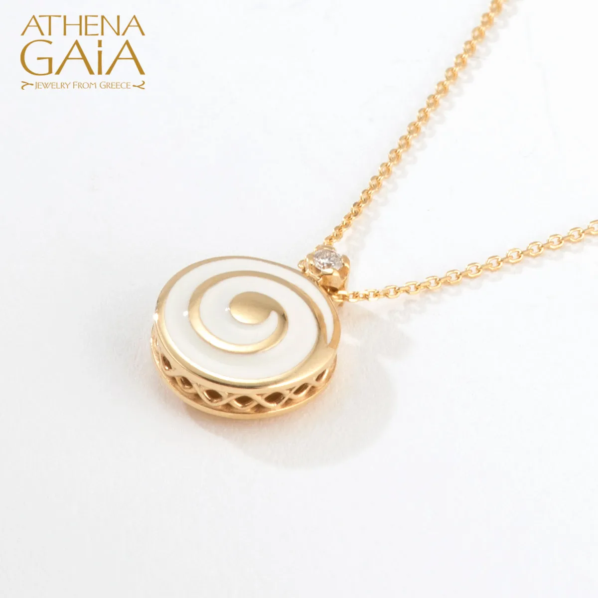 Elegant Enamel Spiral Pendant with Necklace