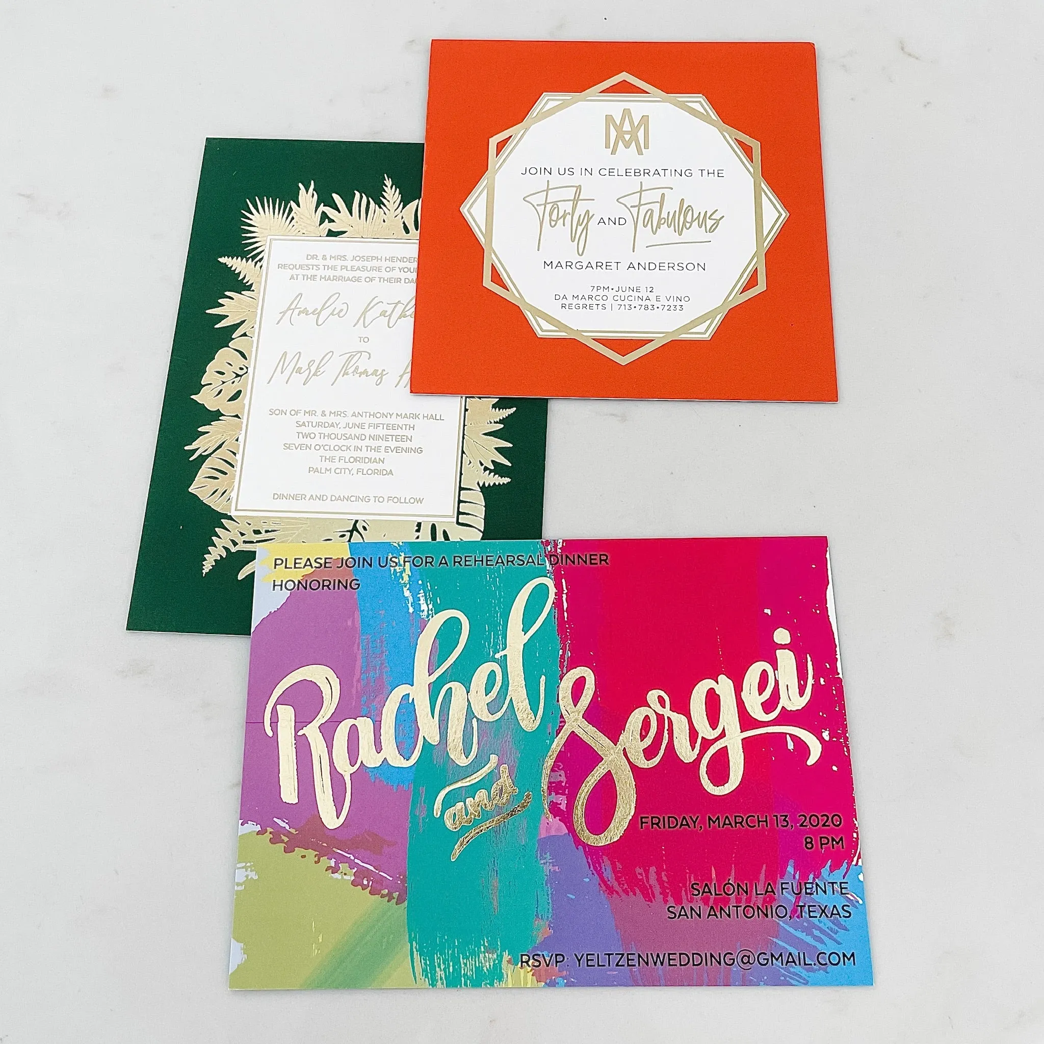 Elegant Full Color Foil Save The Date Invitations