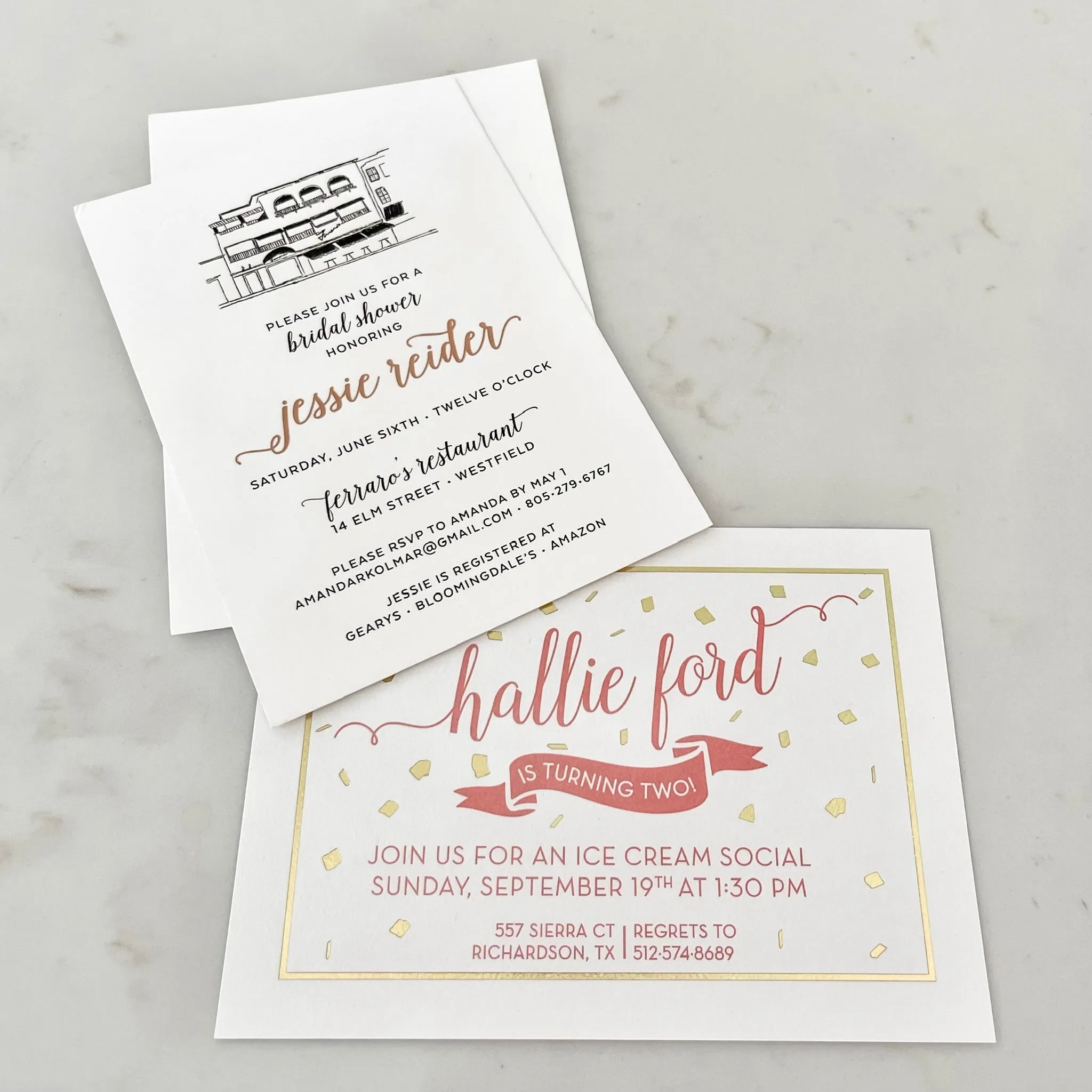 Elegant Full Color Foil Save The Date Invitations