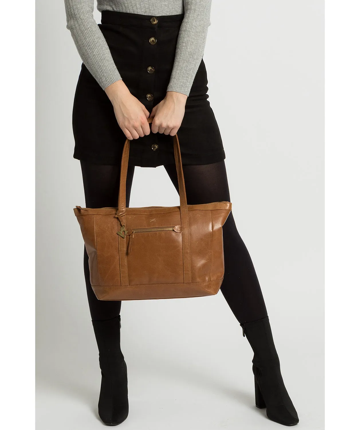 'Ellis' Saddle Leather Tote Bag