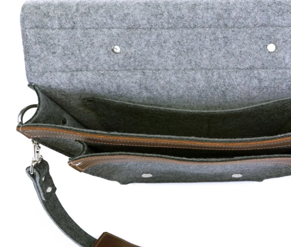 Felt Leather Messenger Bag