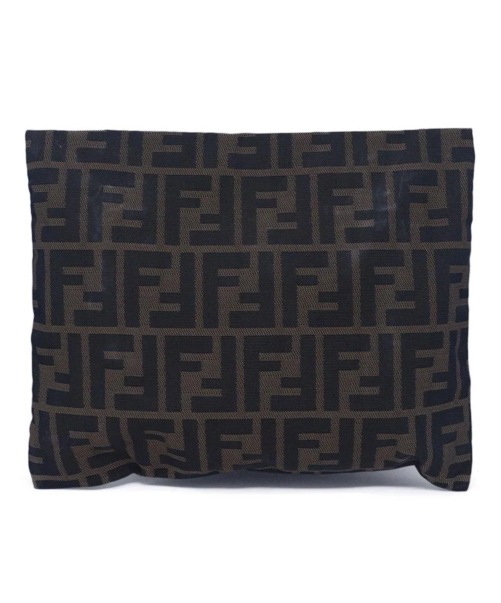 Fendi Black & Brown Logo Cosmetic Bag