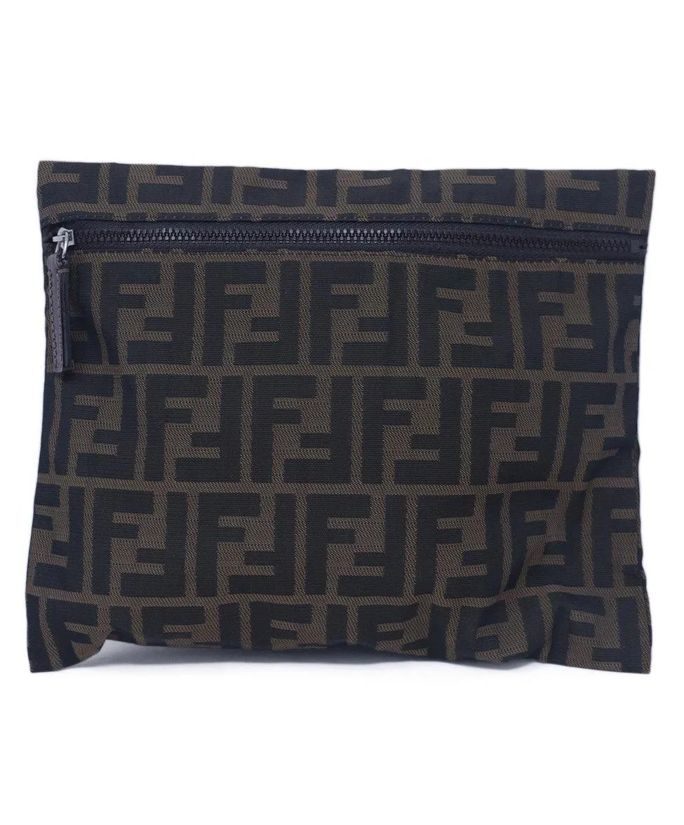 Fendi Black & Brown Logo Cosmetic Bag