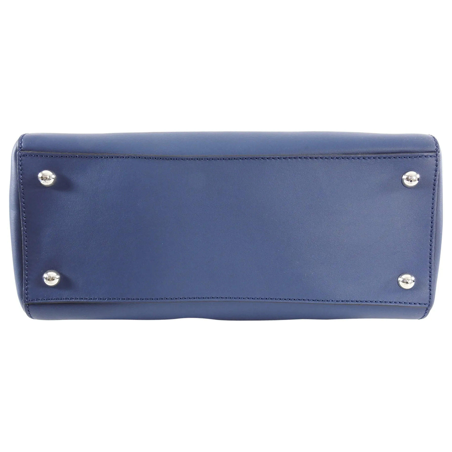 Fendi Blue Leather DotCom Grommet Satchel Bag