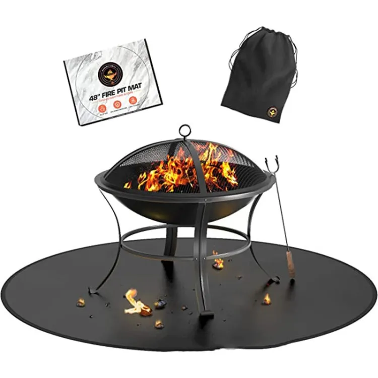 Fireproof Grill Mat Fiberglass High Temperature Resistant Camping Mat 36 Inches