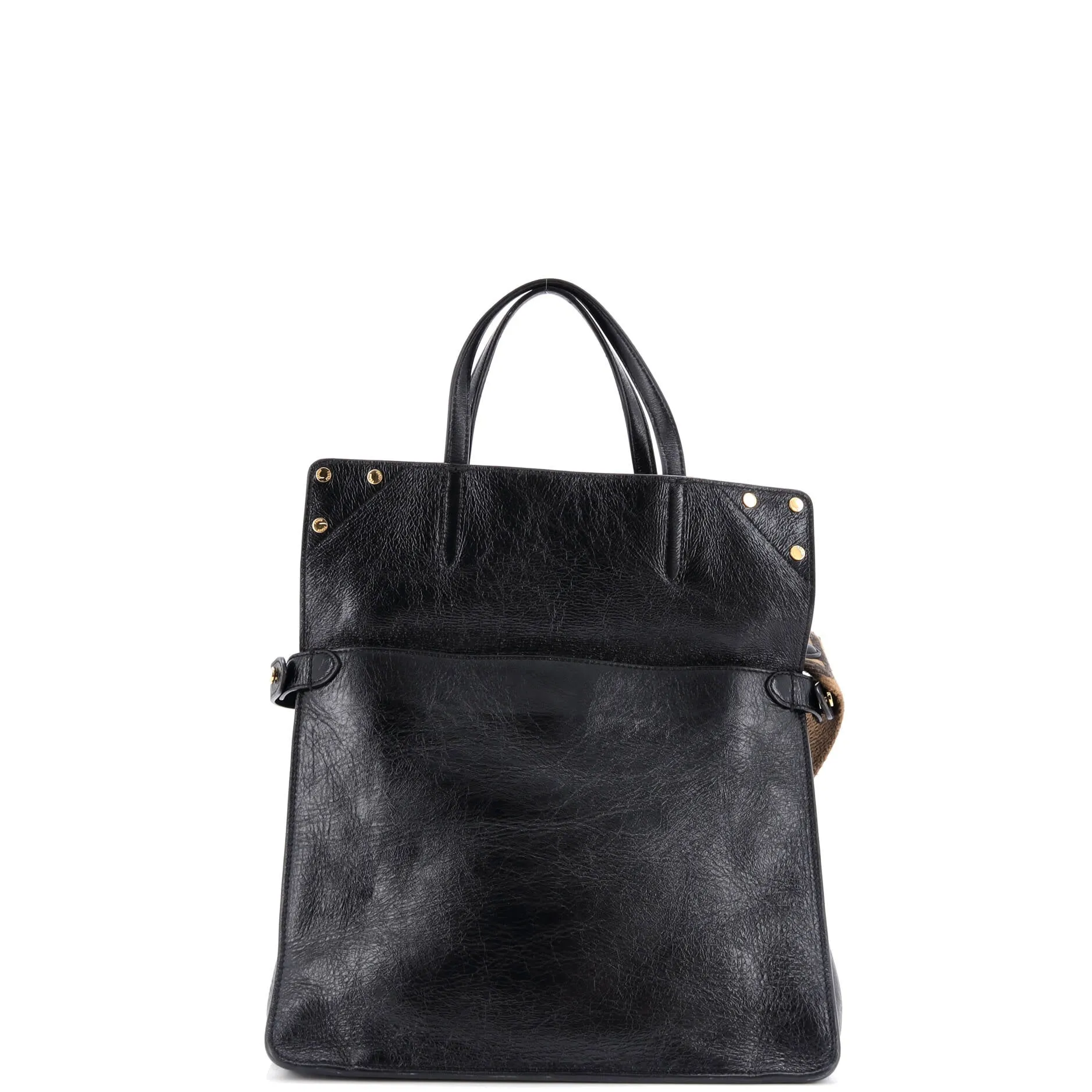 Flip Tote Leather with Suede Small