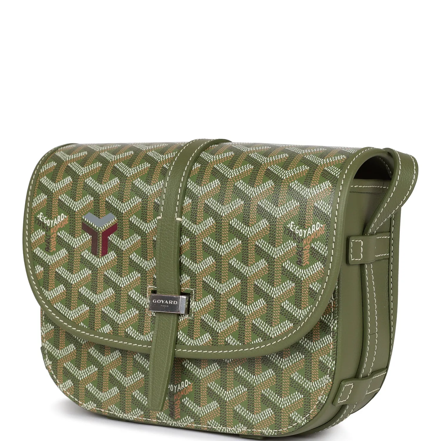 Goyard Belvedere PM Bag Khaki Goyardine Palladium Hardware