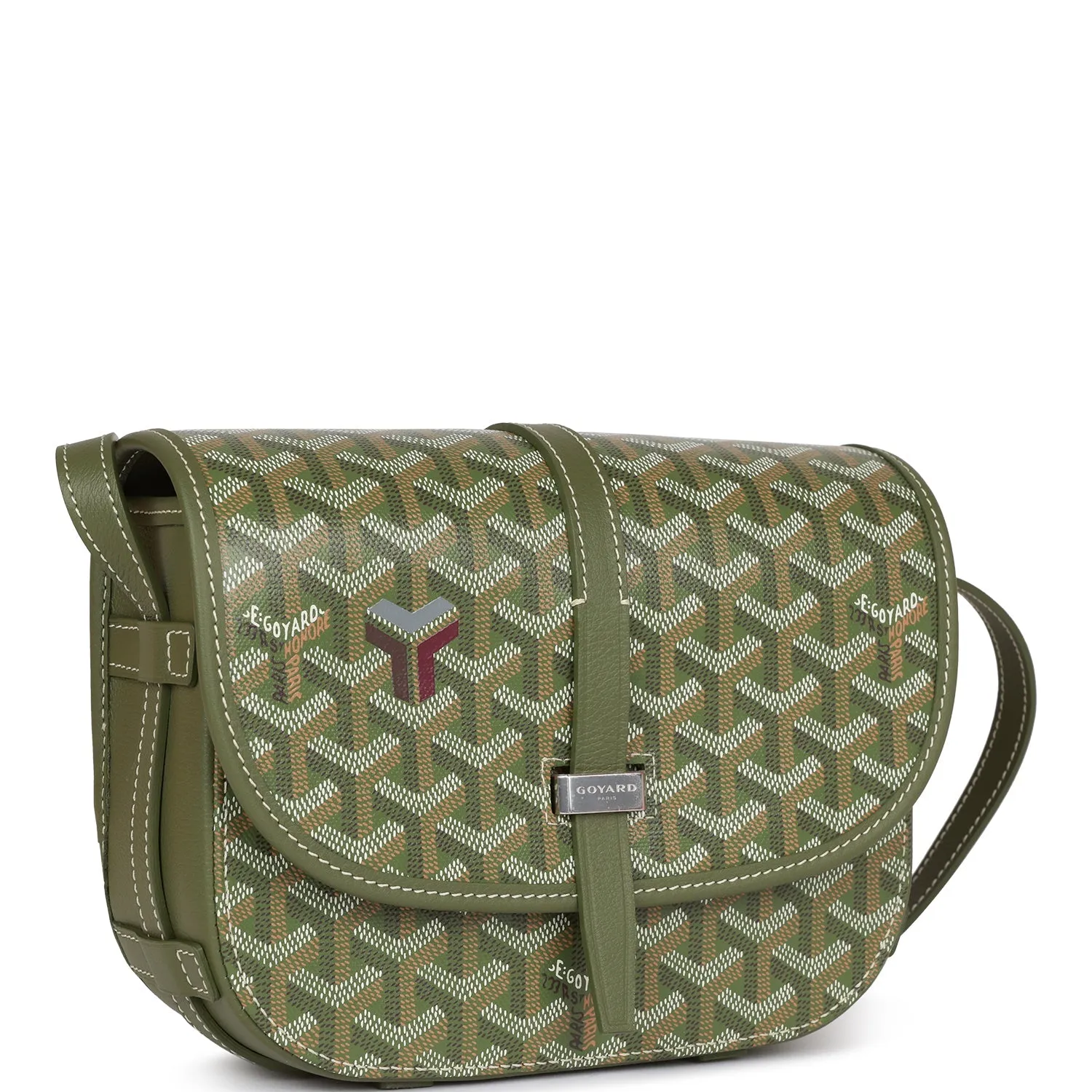 Goyard Belvedere PM Bag Khaki Goyardine Palladium Hardware