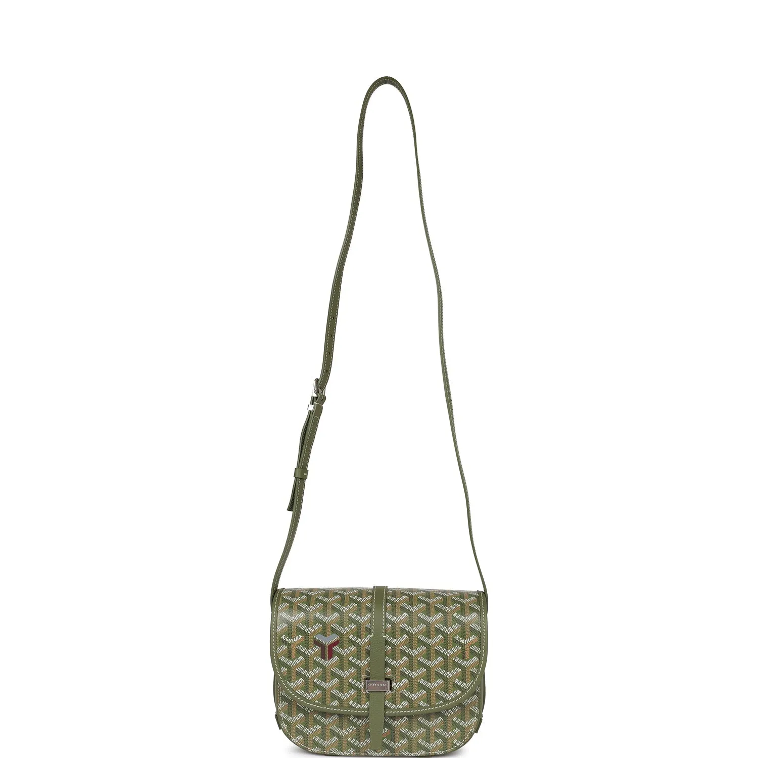 Goyard Belvedere PM Bag Khaki Goyardine Palladium Hardware