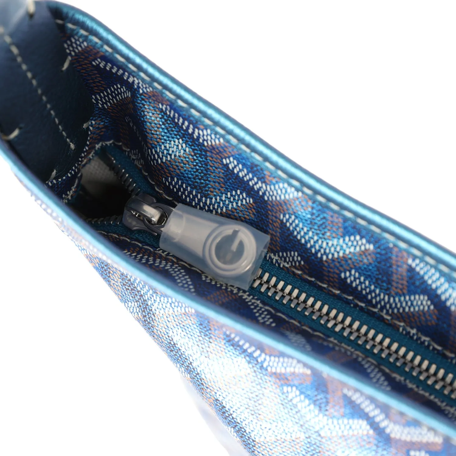 Goyard Goyardine Pearly Blue Boheme PM Hobo Bag Palladium Hardware