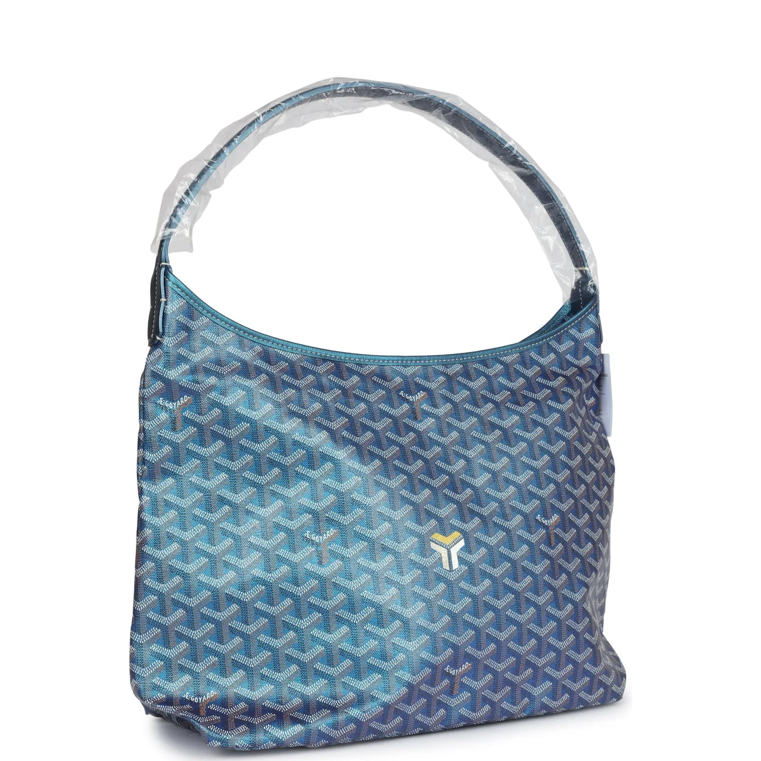 Goyard Goyardine Pearly Blue Boheme PM Hobo Bag Palladium Hardware