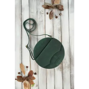 Green - natural leather bag model 191527 galanter