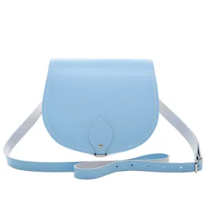 Handmade Leather Saddle Bag - Pastel Baby Blue