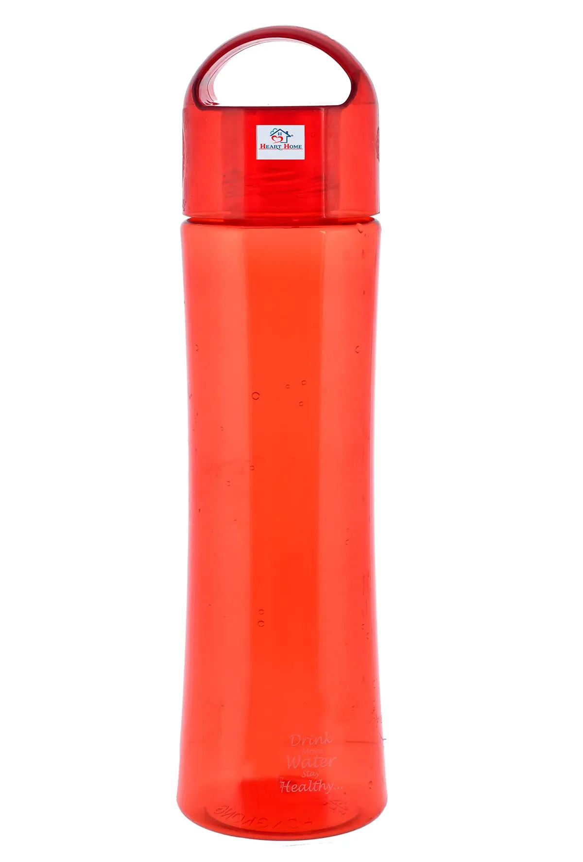 Heart Home Plastic Water Bottle- 1 Litre, Pack of 4 (Red)