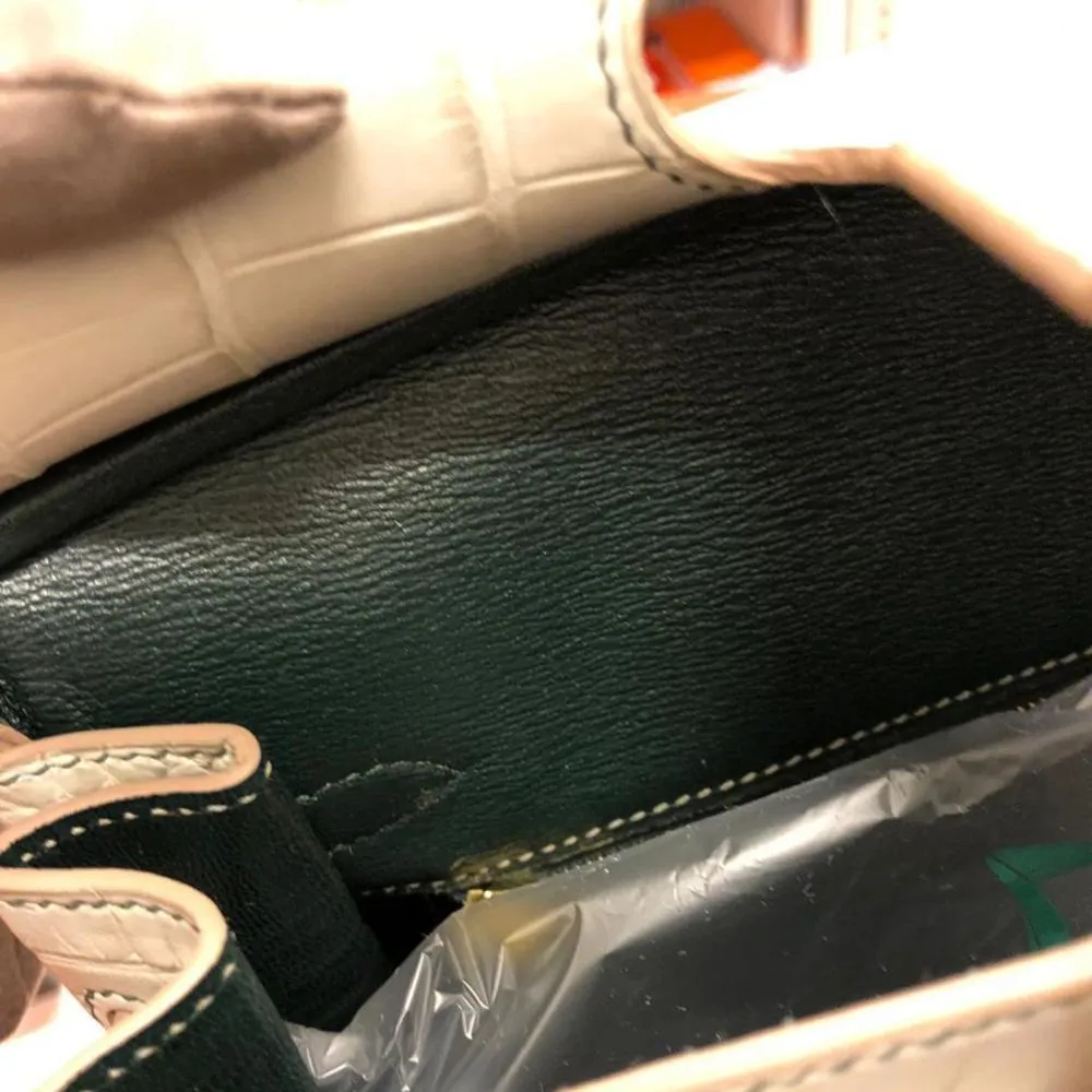 Hermès Birkin 25 Beton/Malachite Alligator Mississippi Matte Permabrass Hardware PER