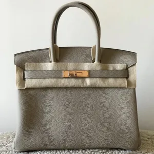 Hermès Birkin 30 Gris Tourterelle Togo Rose Gold Hardware RGHW