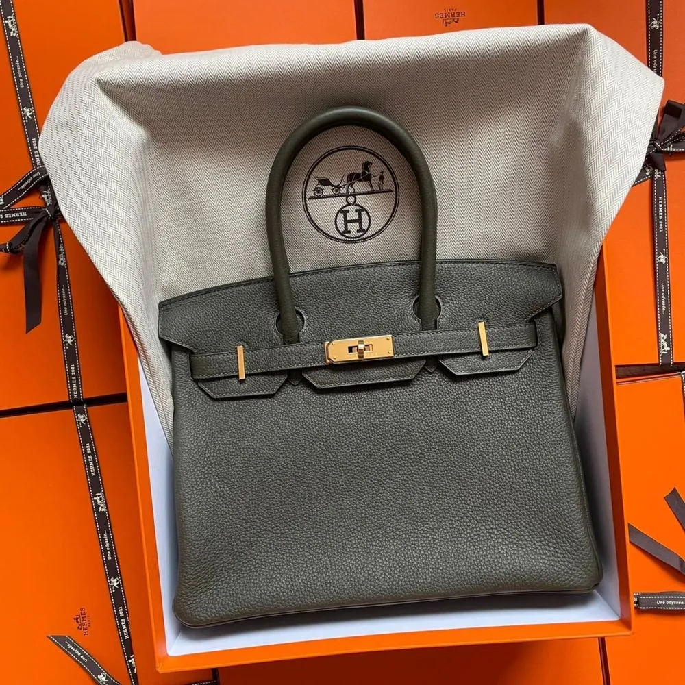 Hermès Birkin 30 Vert de Gris Togo Gold Hardware GHW