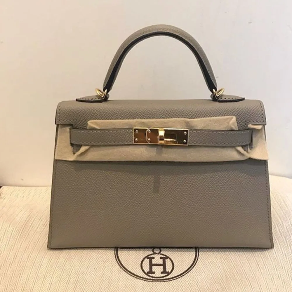 Hermès Kelly 20 Gris Asphalte Sellier Epsom Gold Hardware GHW