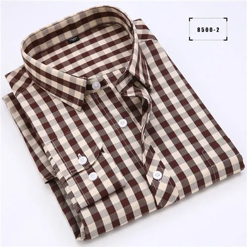 High Quality Soft Plaid Long Sleeve Shirt #850XX