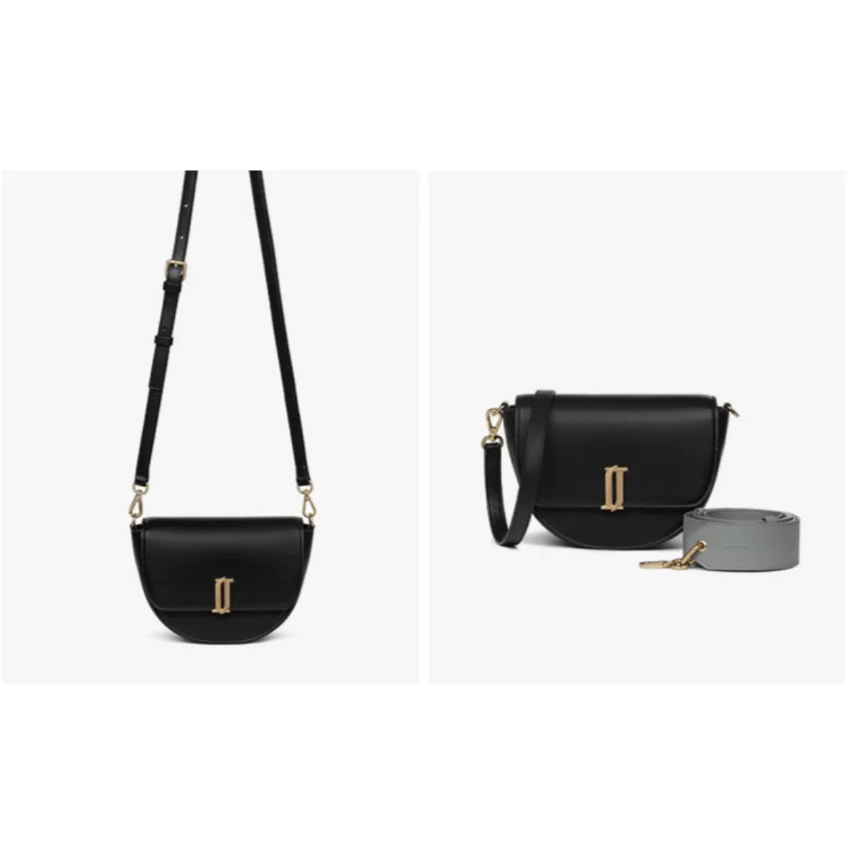 J.ESTINA JOELLE DEAR Mini Cross Bag Black Mini Saddle Bag Shoulder Bag Min-young Park's Bag from Seoul, Korea