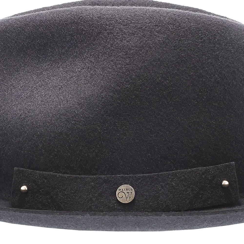 Journey - Walrus Hats Navy Wool Felt Fedora Crushable Hat - H7009