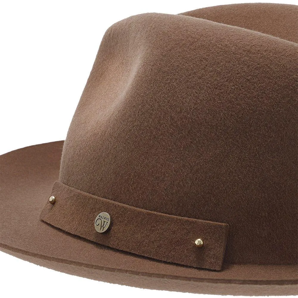 Journey - Walrus Hats Navy Wool Felt Fedora Crushable Hat - H7009