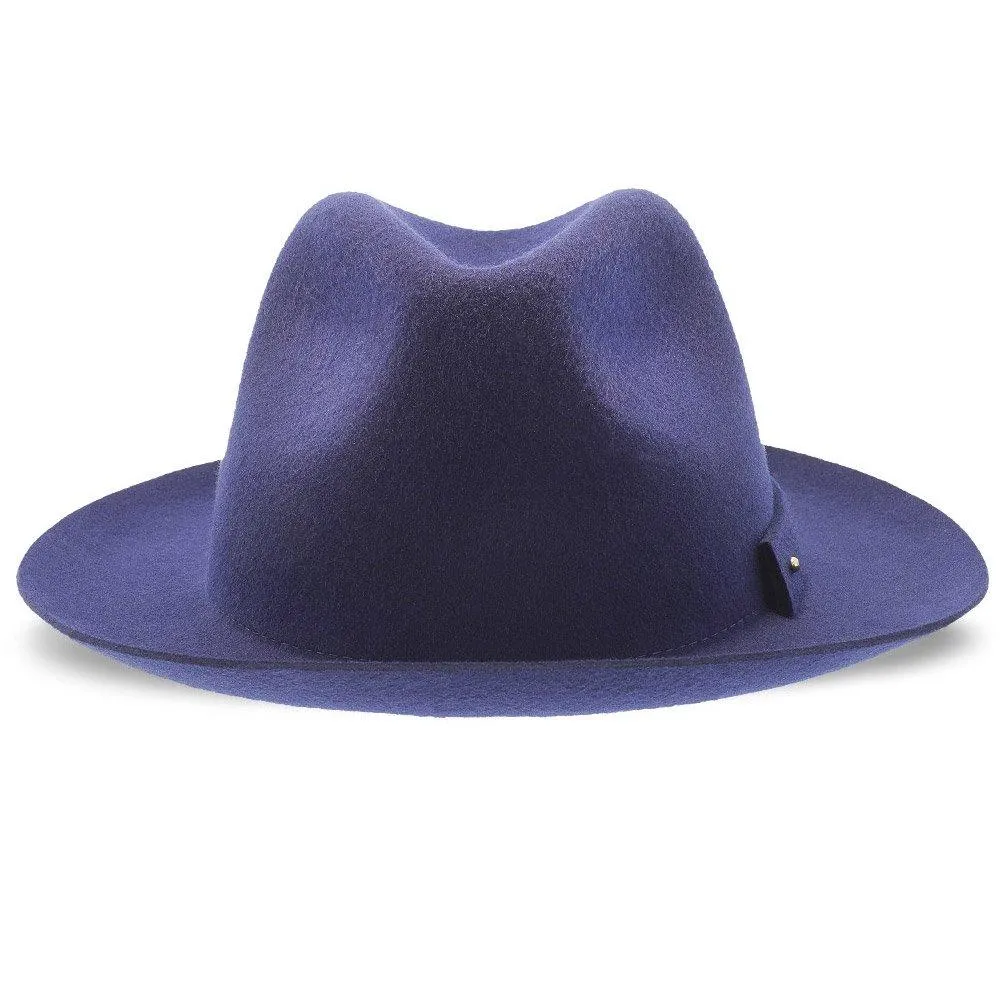 Journey - Walrus Hats Navy Wool Felt Fedora Crushable Hat - H7009