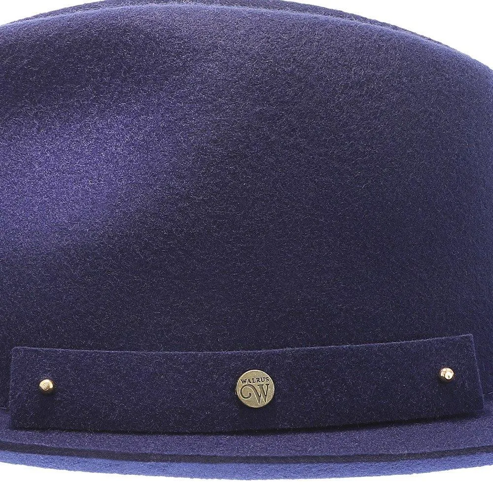 Journey - Walrus Hats Navy Wool Felt Fedora Crushable Hat - H7009