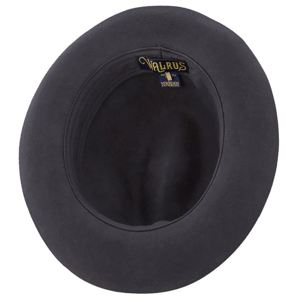 Journey - Walrus Hats Navy Wool Felt Fedora Crushable Hat - H7009