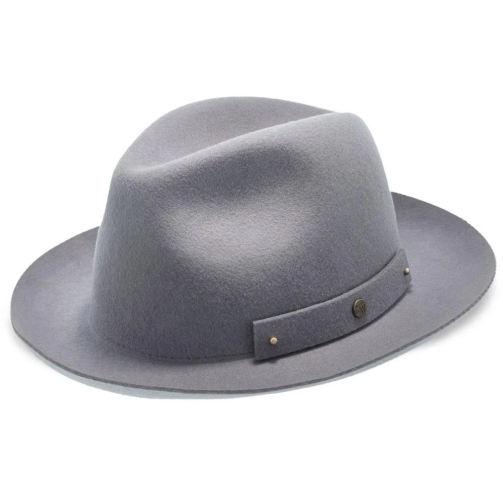 Journey - Walrus Hats Navy Wool Felt Fedora Crushable Hat - H7009