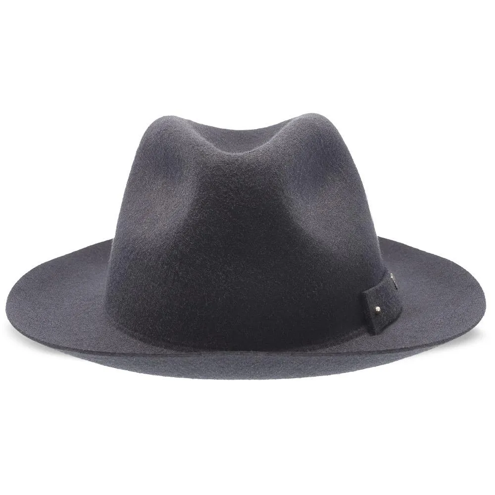 Journey - Walrus Hats Navy Wool Felt Fedora Crushable Hat - H7009