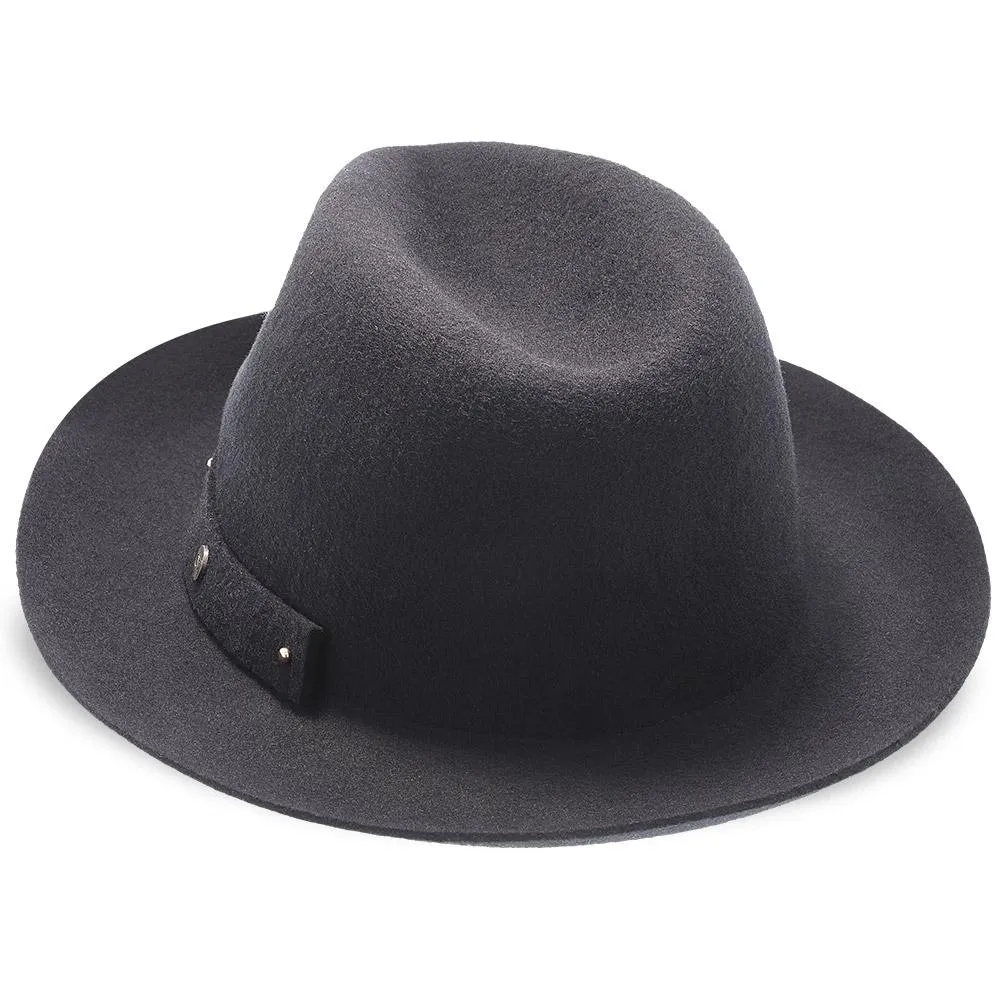 Journey - Walrus Hats Navy Wool Felt Fedora Crushable Hat - H7009