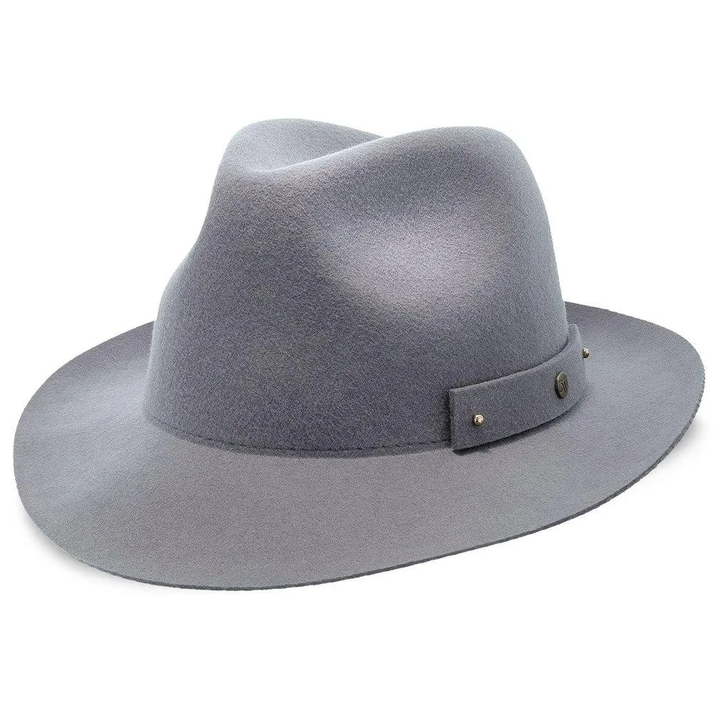 Journey - Walrus Hats Navy Wool Felt Fedora Crushable Hat - H7009