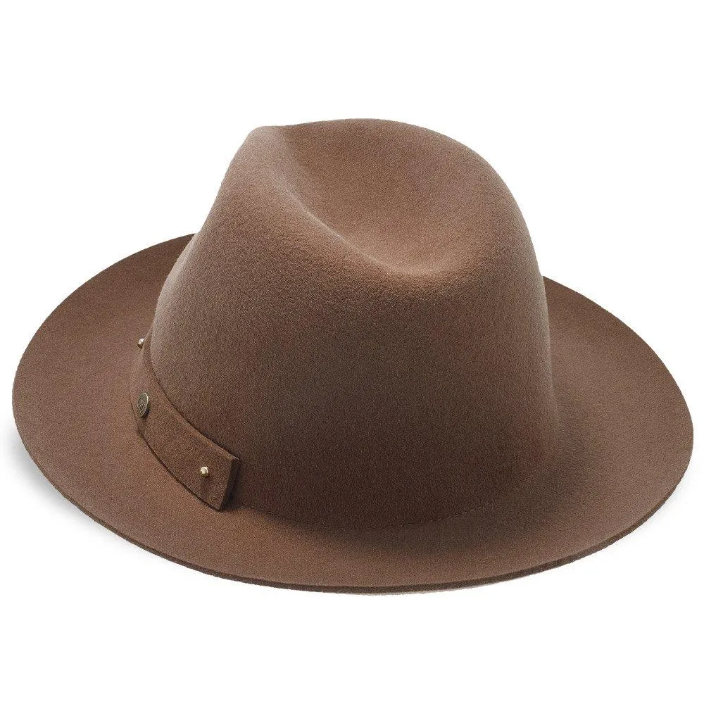 Journey - Walrus Hats Navy Wool Felt Fedora Crushable Hat - H7009