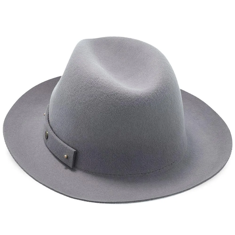 Journey - Walrus Hats Navy Wool Felt Fedora Crushable Hat - H7009