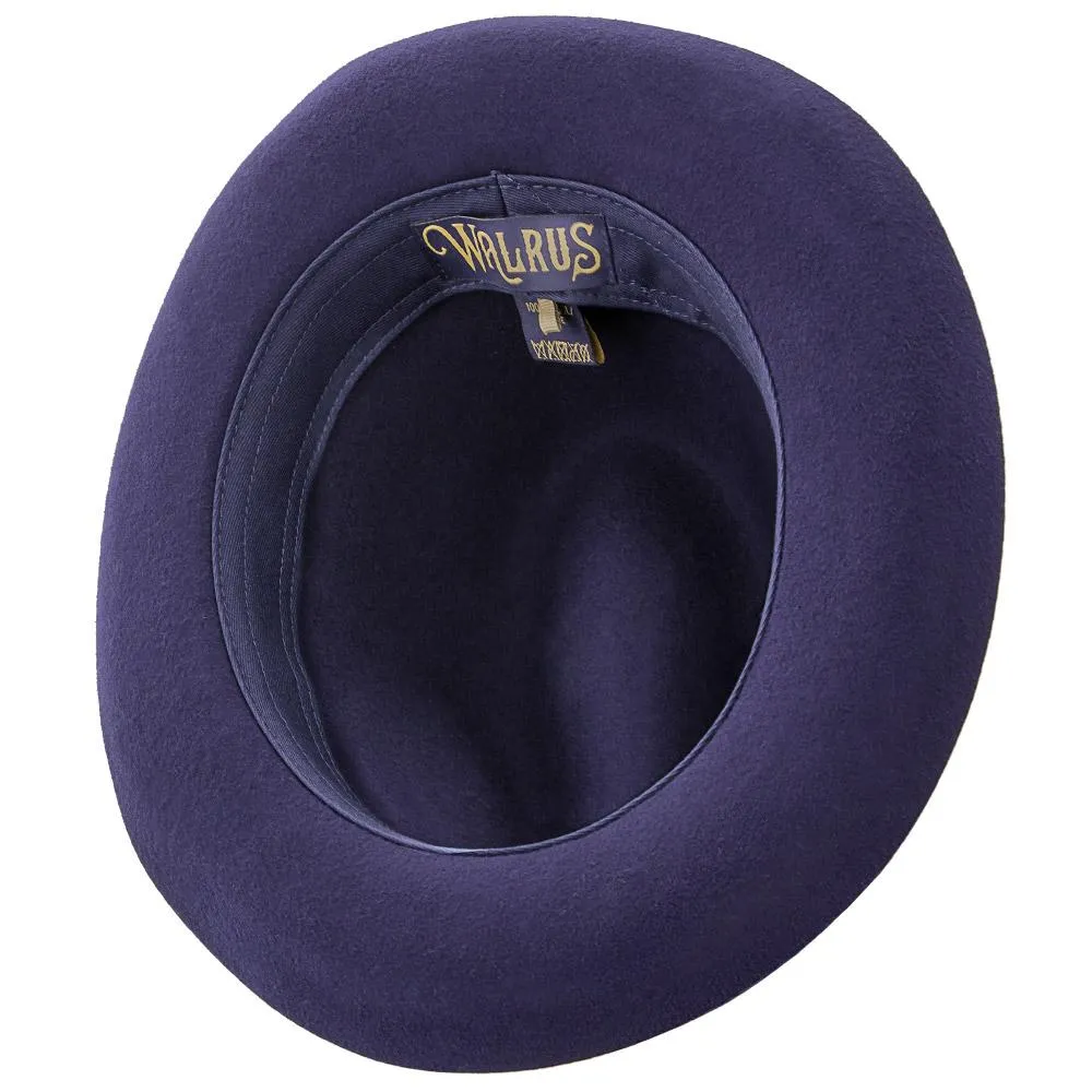 Journey - Walrus Hats Navy Wool Felt Fedora Crushable Hat - H7009