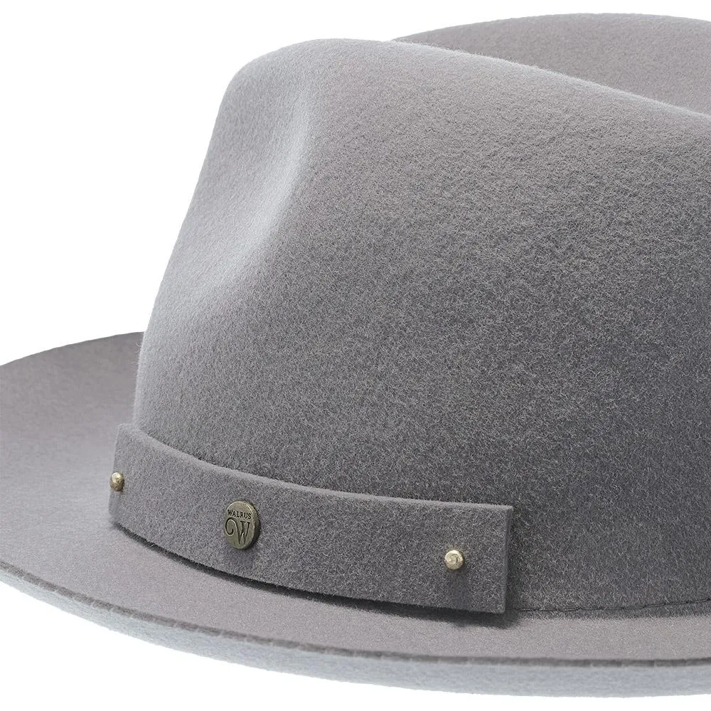 Journey - Walrus Hats Navy Wool Felt Fedora Crushable Hat - H7009