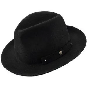 Journey - Walrus Hats Navy Wool Felt Fedora Crushable Hat - H7009