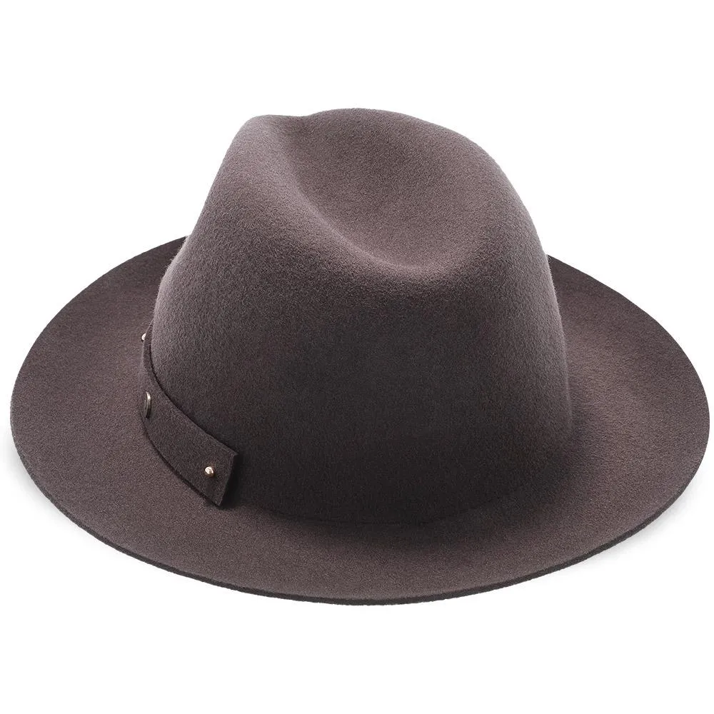 Journey - Walrus Hats Navy Wool Felt Fedora Crushable Hat - H7009