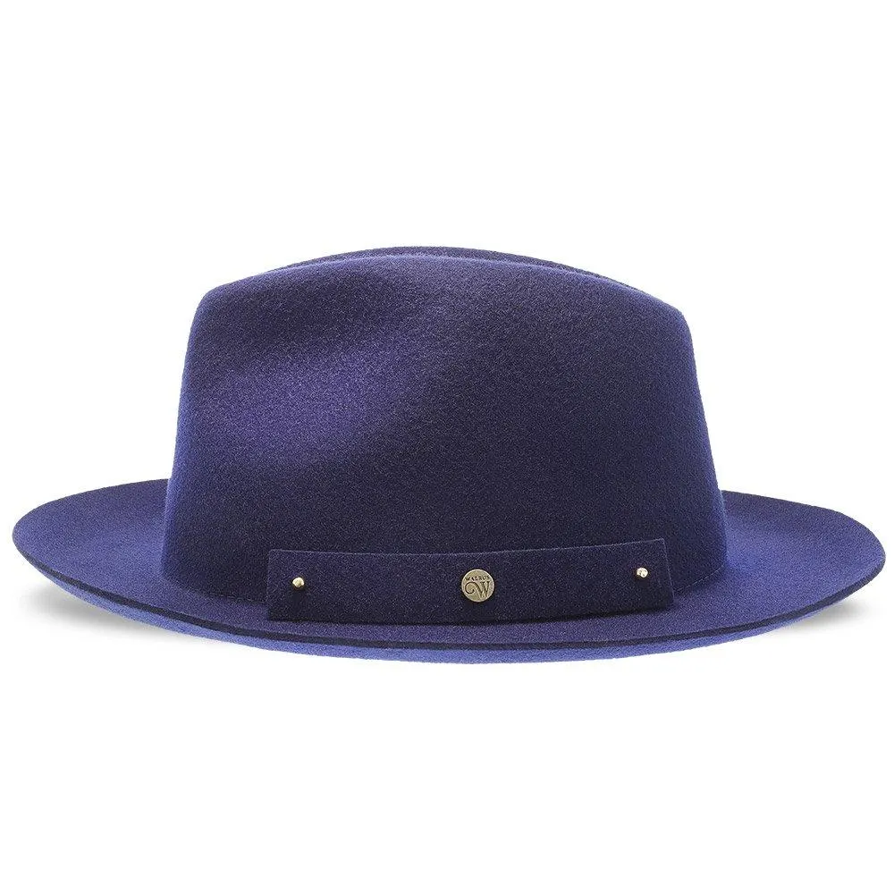 Journey - Walrus Hats Navy Wool Felt Fedora Crushable Hat - H7009